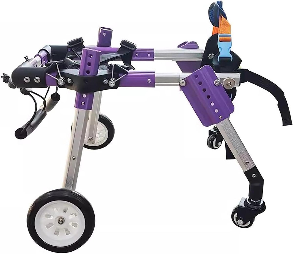 Honden mobiliteitshulpmiddel - Hondenkar achterpoten - Hulp bij lopen - Verstelbaar ontwerp - XS - Zilver