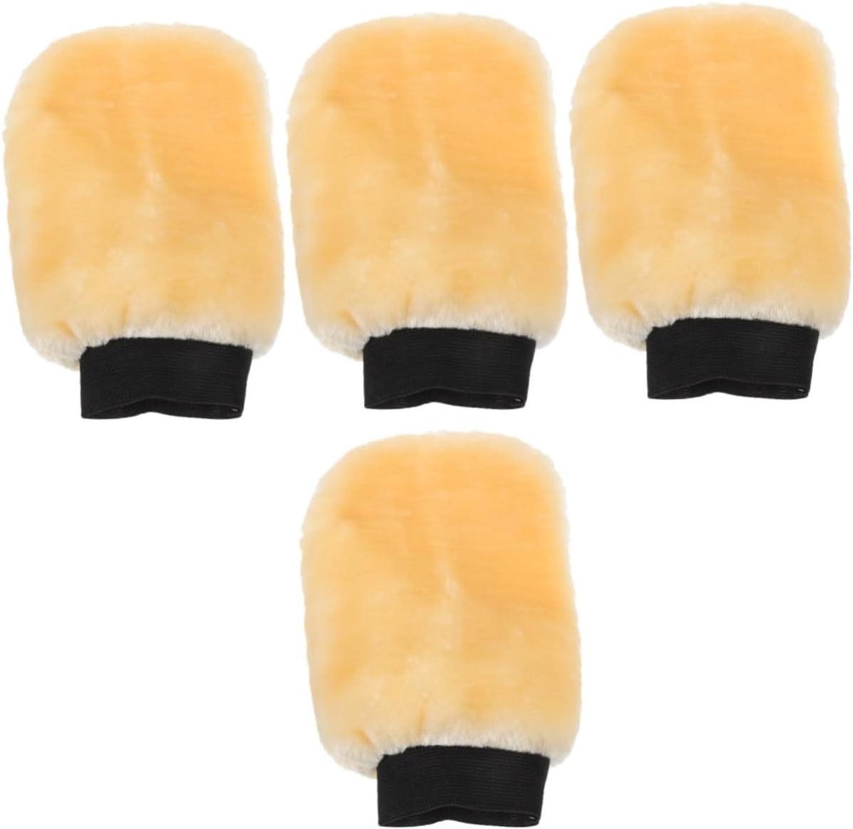 Autowashandschoenen - Schoonmaak Wanten - Auto Reinigen - Zacht Pluche Materiaal - 23.5 x 15.5 cm - Beige