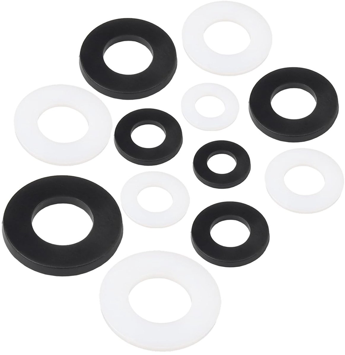 Rubber O-ringen en Platte Wasringen Set van 110 Stuks met Diverse Maten voor Hydraulische Toepassingen en Bevestigingsmiddelen