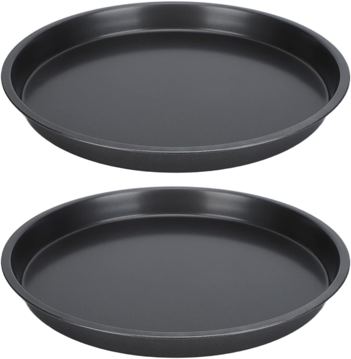 Pizzapan Set - Pizzavorm Diepe Schotel - Thuis Bakken - Koolstofstaal Warmteverdeling - 25 cm - Zwart