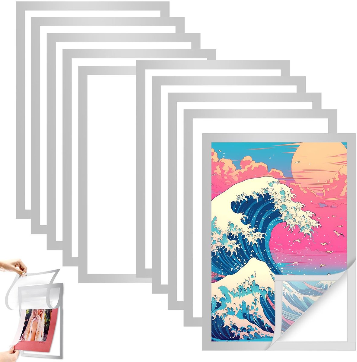 Omgoods - Set van 10 Magnetische Foto Frames voor Wanddecoratie