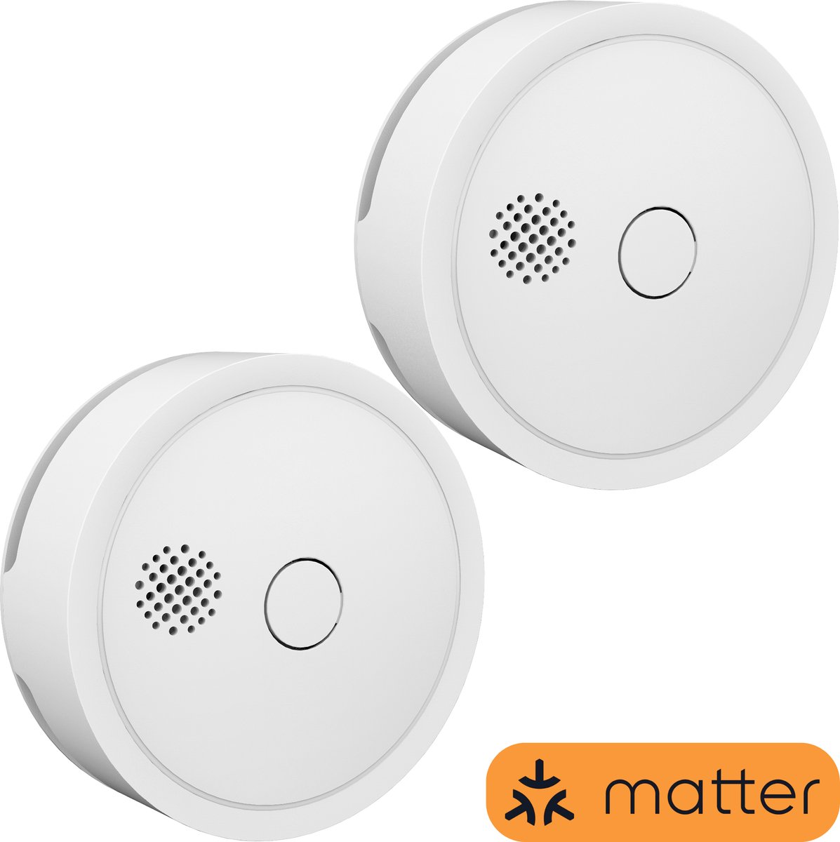 Aroha Home Rookmelder - Smart brandmelder met Matter over Thread - Compitabel met Google, Apple, Alexa, Home Assistent - Multipack 2 set