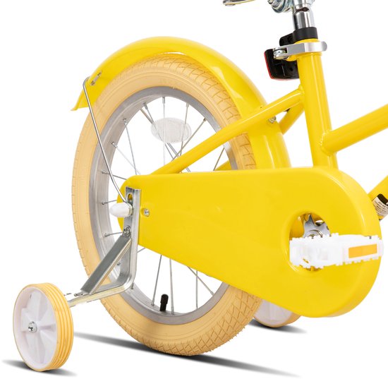 KEANO 12 Inch Kinderfiets voor Meisjes, 3-4 Jaar, 33-41 inch, met Zijwieltjes, Kinderfiets Geel — afbeelding 2