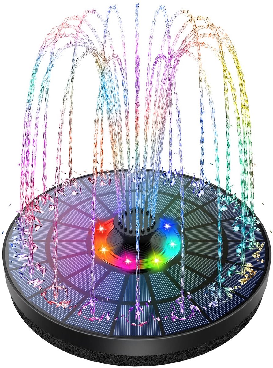Omgoods - 5.5W Zonnefontein met 7 Effecten voor Tuin en Vijver