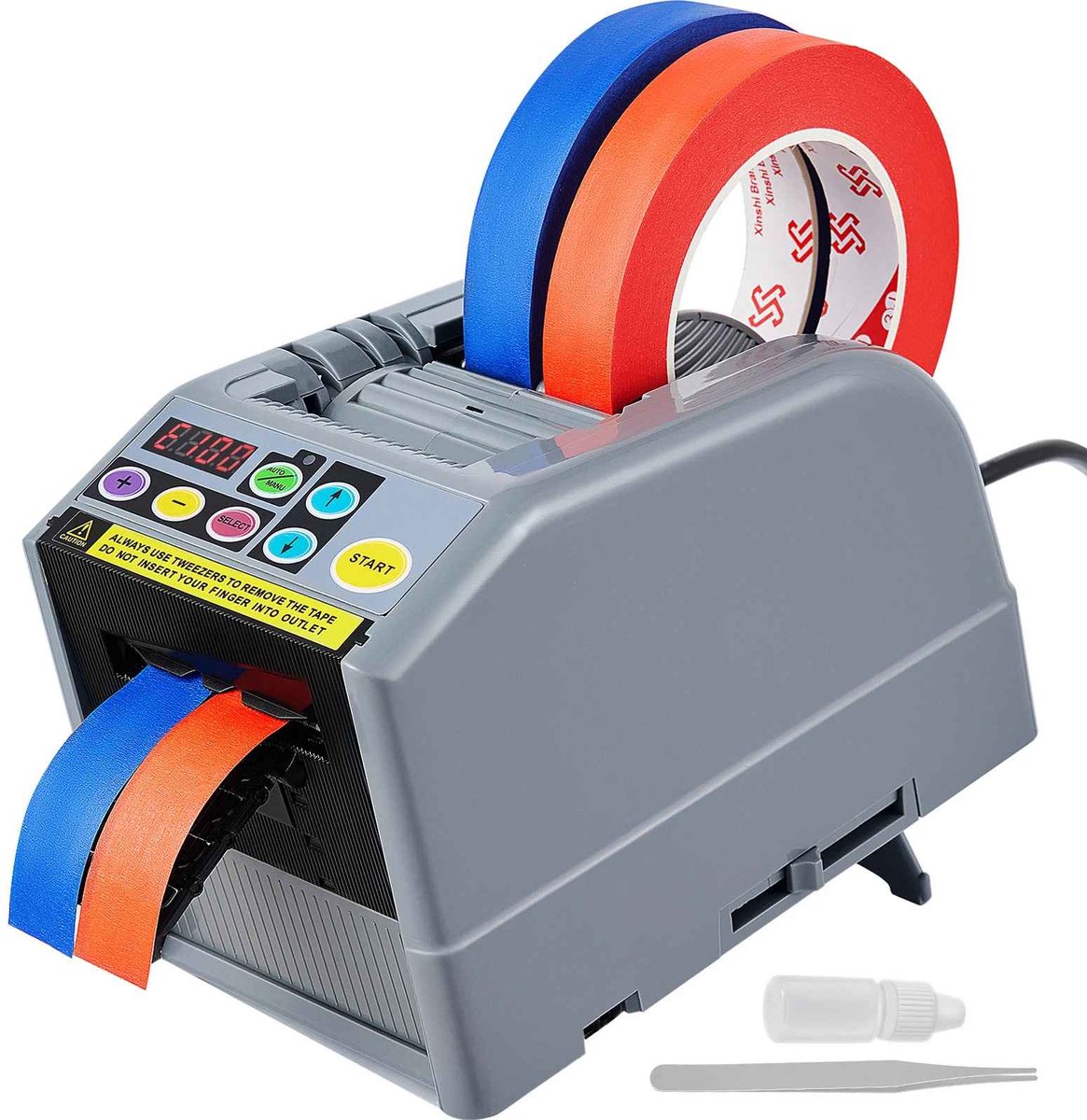 Casa Living Tapehouder - Automatische Tapedispenser - Elektrisch - 6-60 mm - Instelbare Snijlengte - 2 Rollen - 25W Professioneel