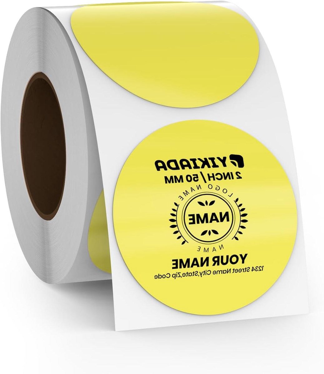 Thermo Etiketten - Zelfklevende Stickers - Inventaris Markeren - Waterbestendig Vinyl - 500 Stuks - Geel