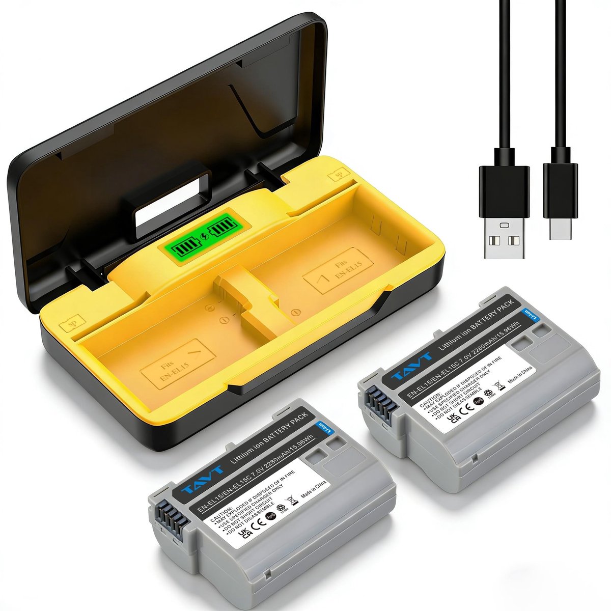 Omgoods - Dubbele Oplader met 2x EN-EL15 Batterijen voor Nikon Camera's