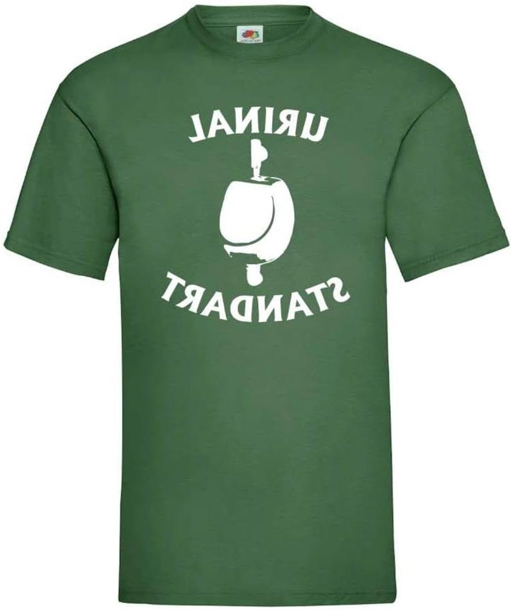 Urinal Stand T-shirt - Herenshirt Grafisch Shirt - Feestkleding Cadeau - Uniek Design - Herenmaten - Wit