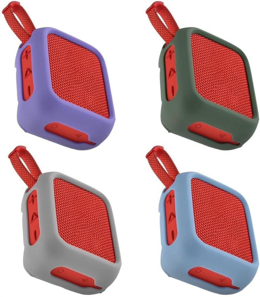 Luidsprekerhoes Siliconen - Draagbare Beschermhoes - Buitenavonturen - Schokbestendige Bescherming - 10x8x5 cm - Rood