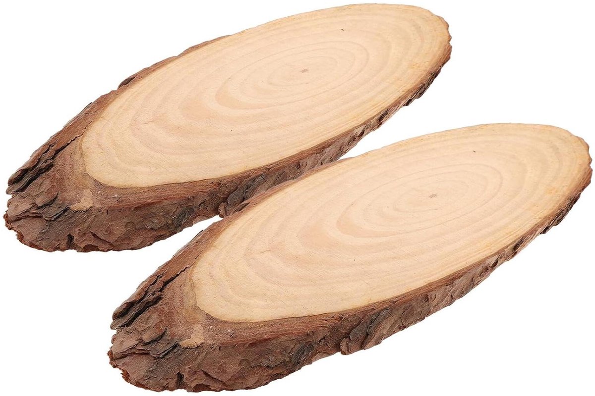 Houten Stapstenen - Tuinpad Stenen - Buitenpad Creëren - Weerbestendig Ontwerp - 38 x 15 cm - Lichtbruin