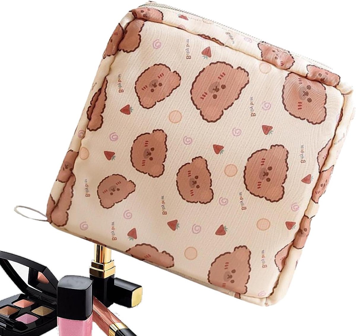 Maandverband Tas - Menstruatie Houder - Persoonlijke Hygiëne - Herbruikbaar Ontwerp - 12 x 4 x 12 cm - Bedrukt