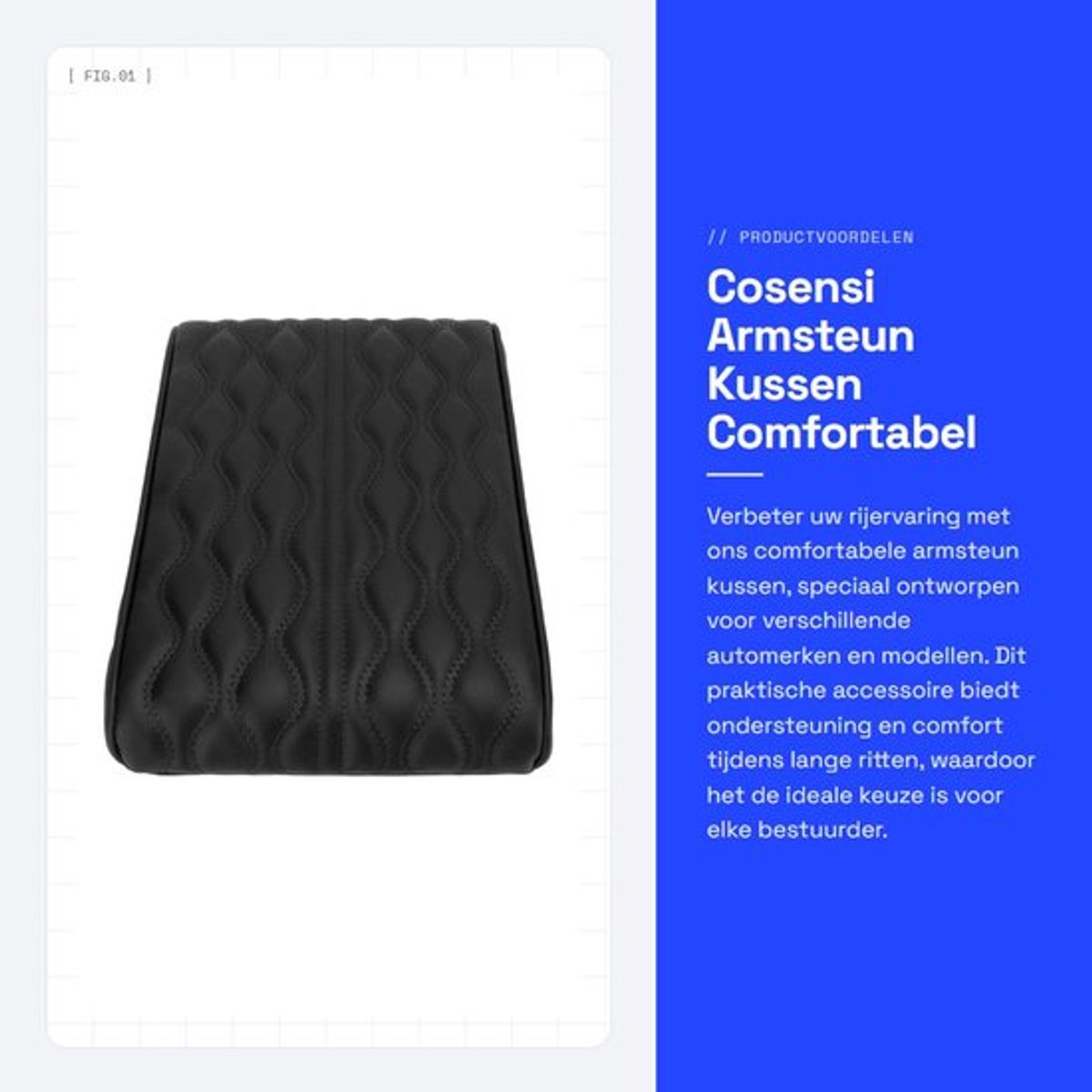 Armsteun Kussen Universeel - PU Leer - Waterdicht - Antislip - Comfortabel - 33cm x 21cm Afmetingen