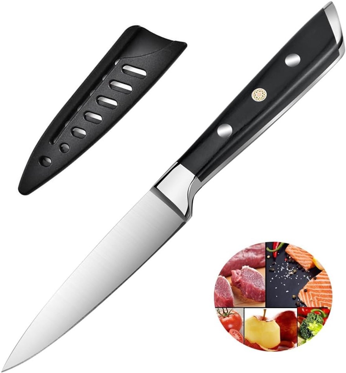 Schilmes - Roestvrij staal - 9,5 cm - Ergonomisch houten handvat - Voor fruit en groenten