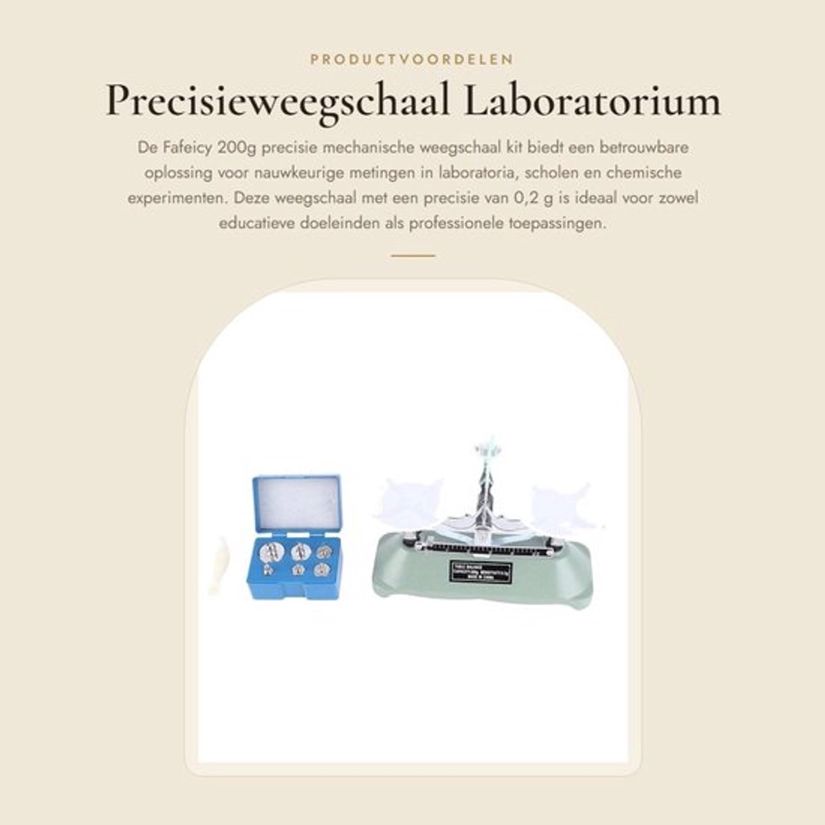 Laboratoriumweegschaal 200g - Mechanische Weegschaal - Precisie - Inclusief Gewichten en Tweezers - Stabiele Prestaties - Leverage Principes
