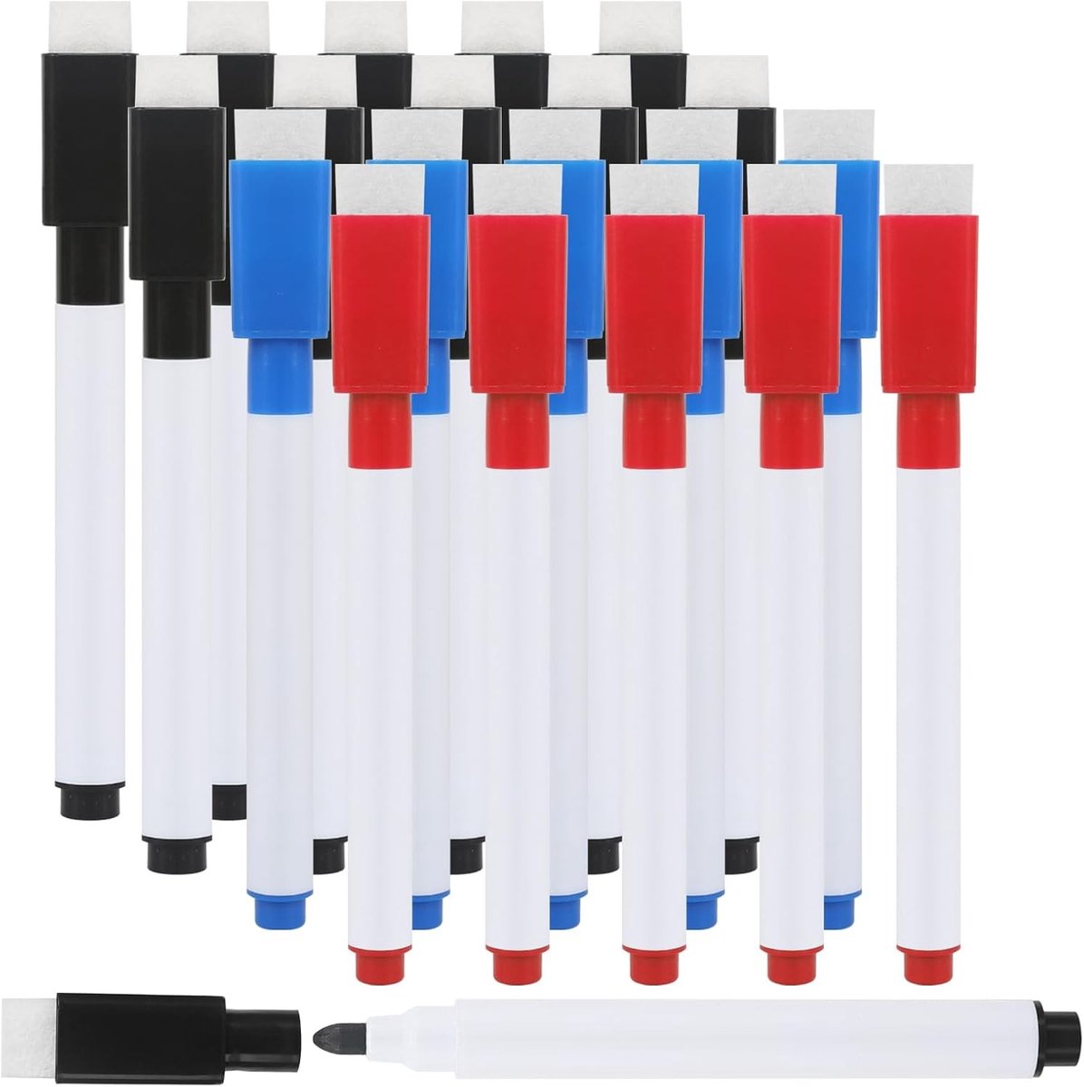 Whiteboard Markers Set - Wit - Uitwisbare Stiften voor Kantoor en School - Geschikt voor Whiteboards en Glas