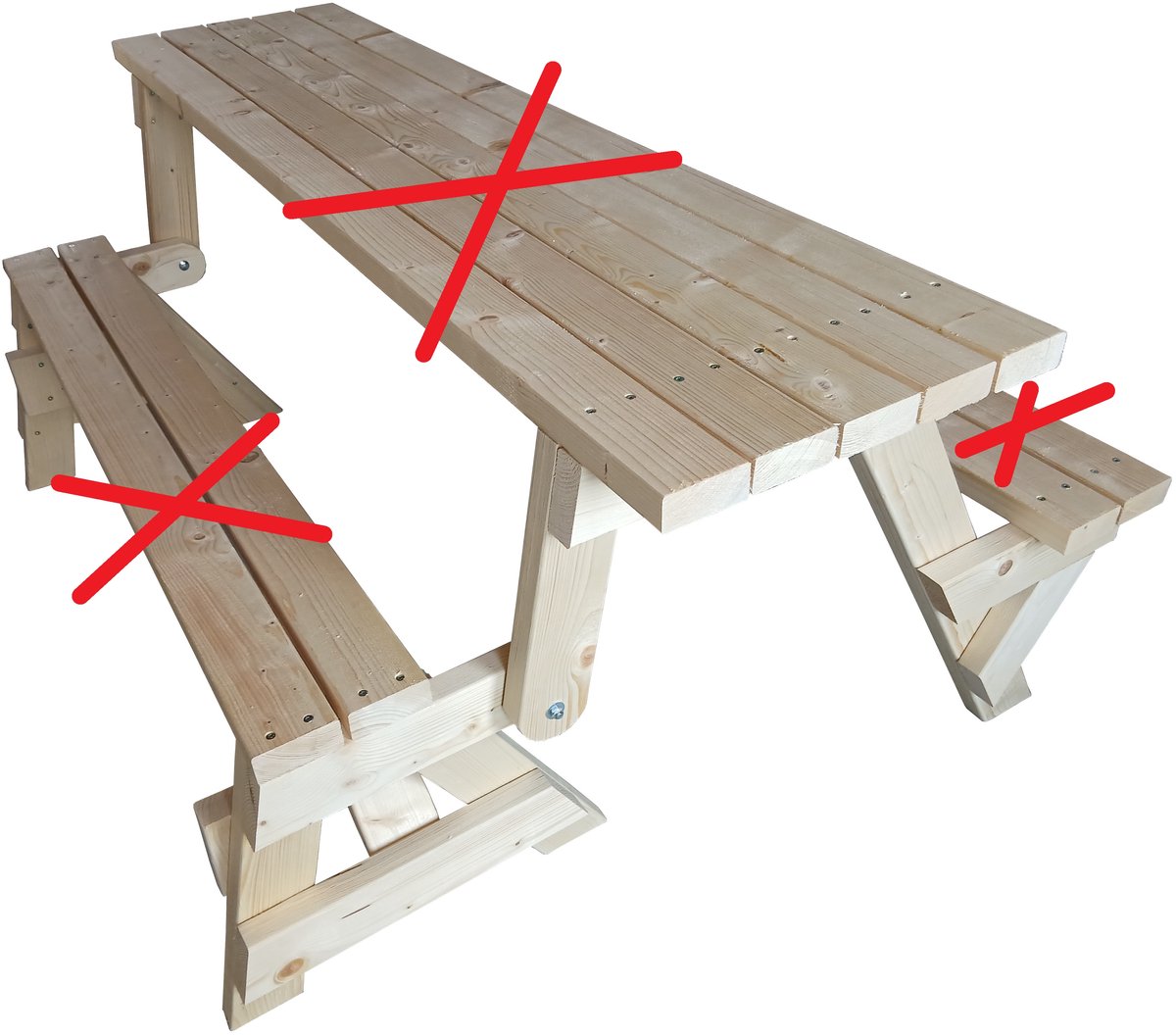 Inklapbare picknicktafel tot tuinbank mechanisme frame bouwpakket diy