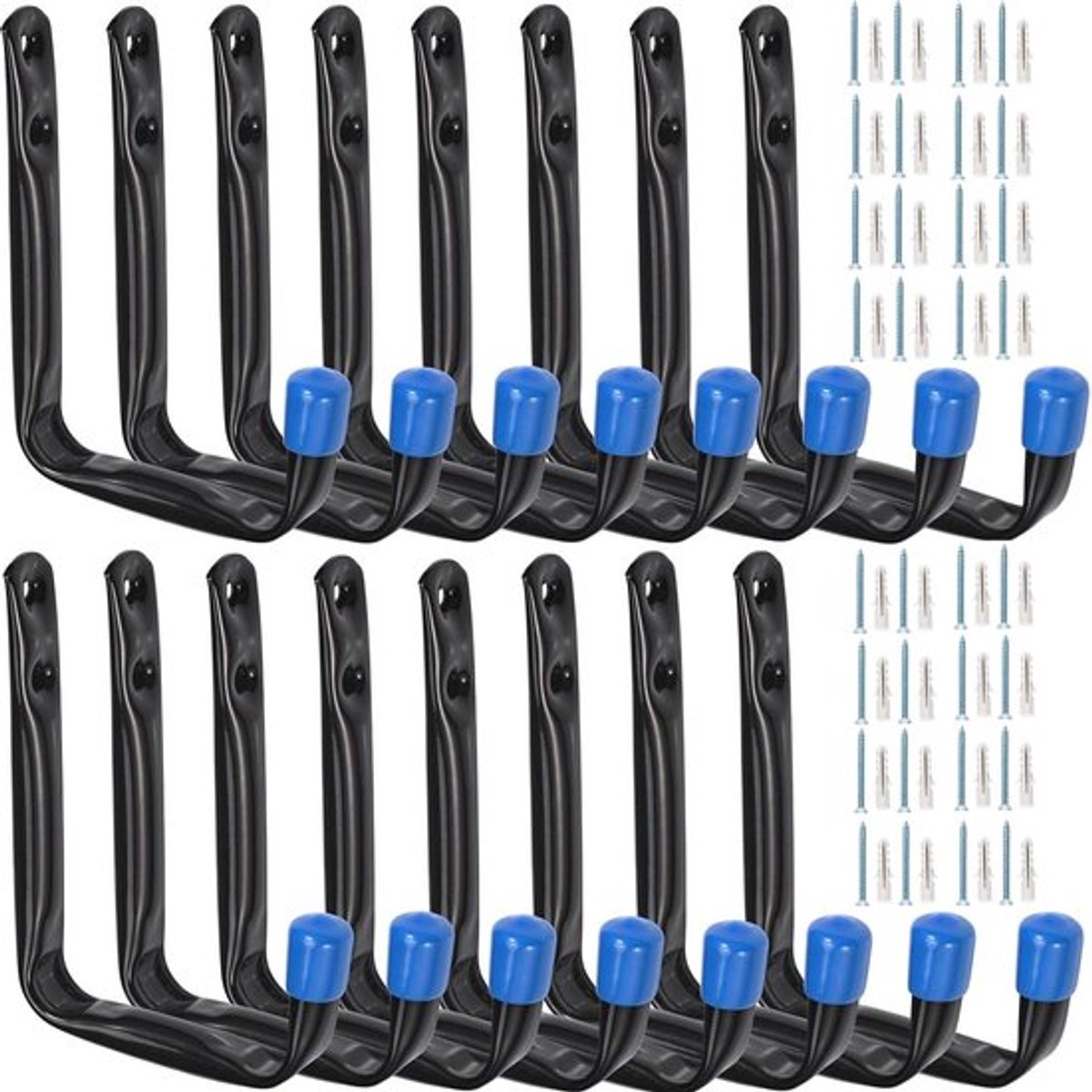 Garage Storage Hooks - Heavy Duty Hangers - 16 Stuks - Multifunctioneel - Gereedschap Organisatie - Perfect voor Garage en Tuin