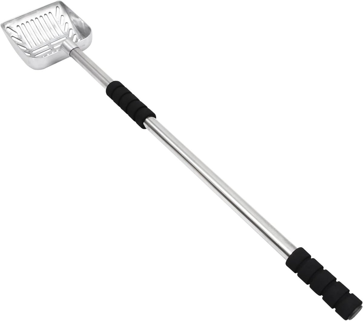 Kattenbak Schep - Kattenbakzeef Schep - Kattenbak Schoonmaken - Met Lange Handgreep - 82 cm - Zilver