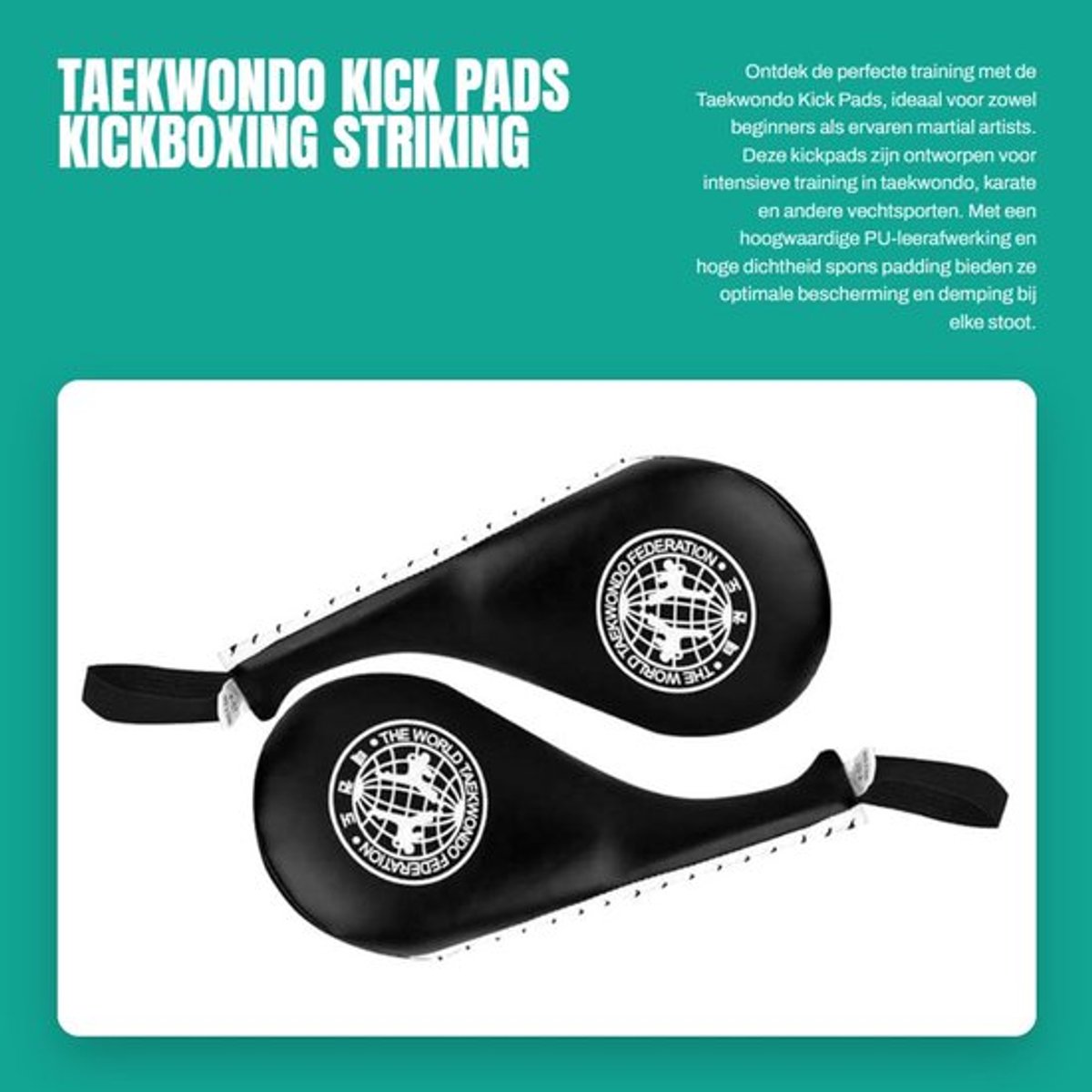 Kickpads 2-Pack - PU Leer - Hoge Dichte Spons - Kickboxing - Trainingsuitrusting - Martial Arts - Stootkussens