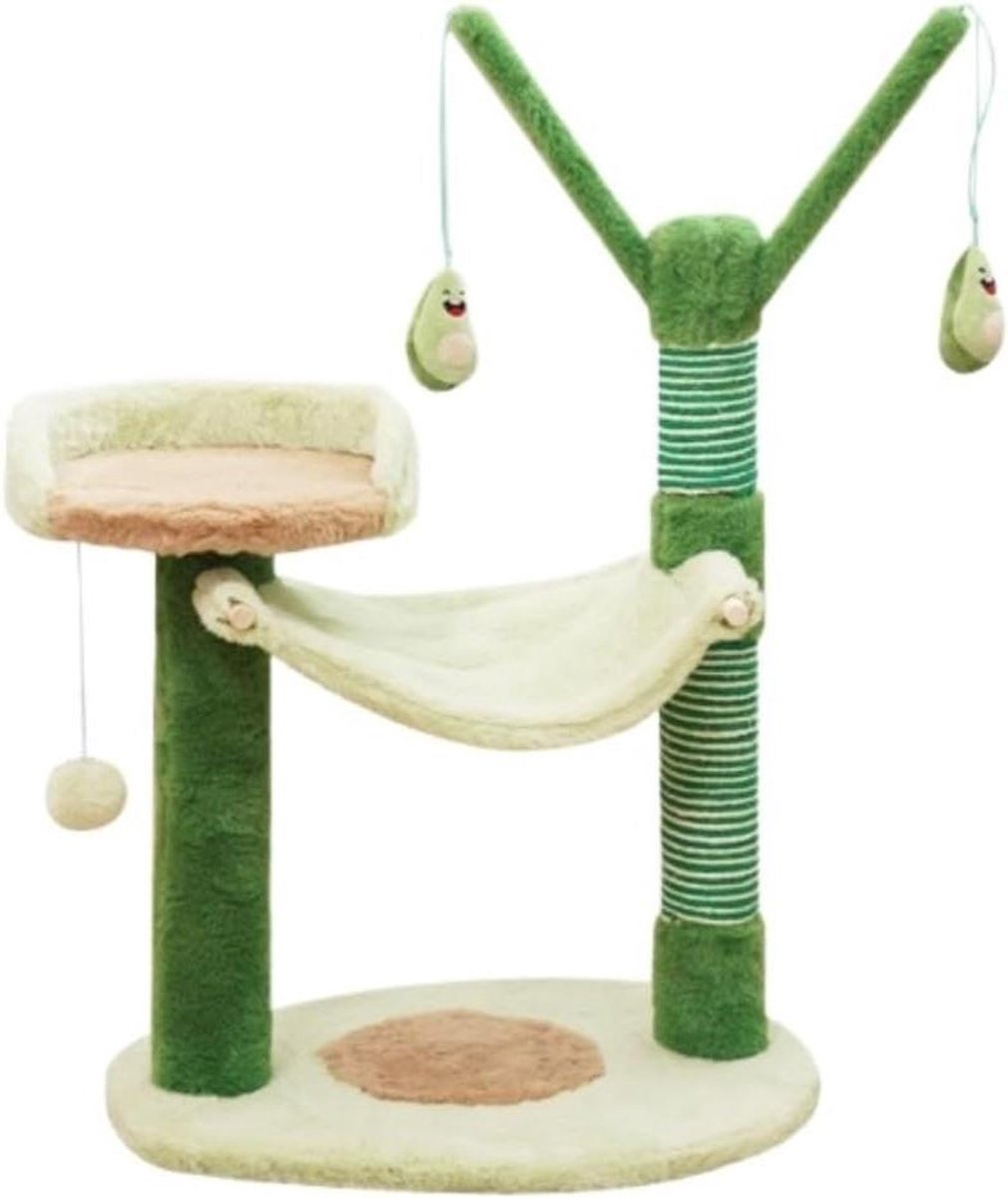 Kattenboom Krabpaal - Kattenhuis Klimboom - Spelen en Rusten - Stabiel Geometrisch Ontwerp - 48x40x75 cm - Grijs