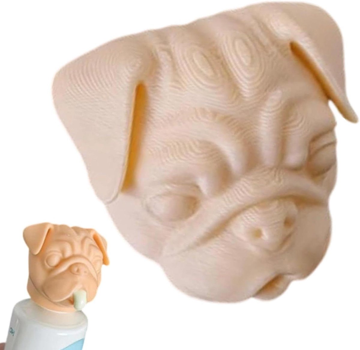Tandpasta Dispenser Hond - Tandpasta Knijper - Dagelijkse Mondverzorging - Leuk Hond Design - 4x4x3 cm - Beige