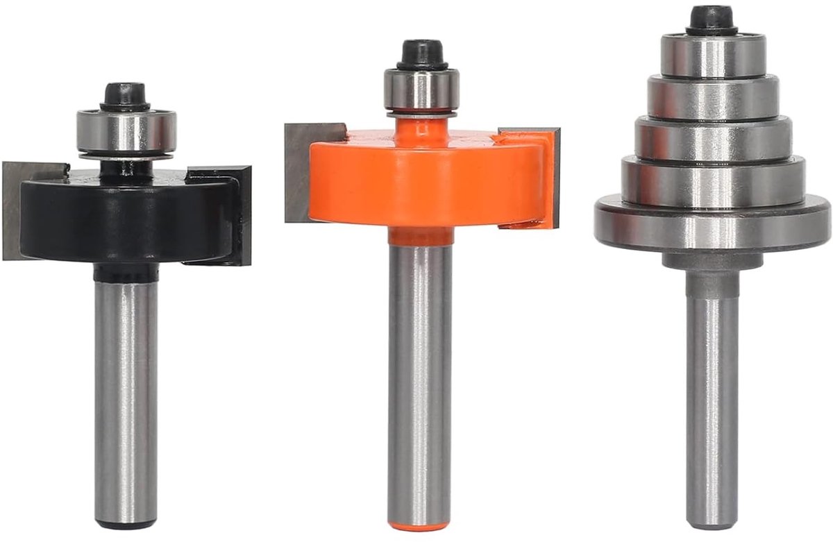 Falsfrees Set - 2-delig - 8 mm Schacht - Koolstofstaal met Hardmetalen Snijblad - Voor Houtbewerking