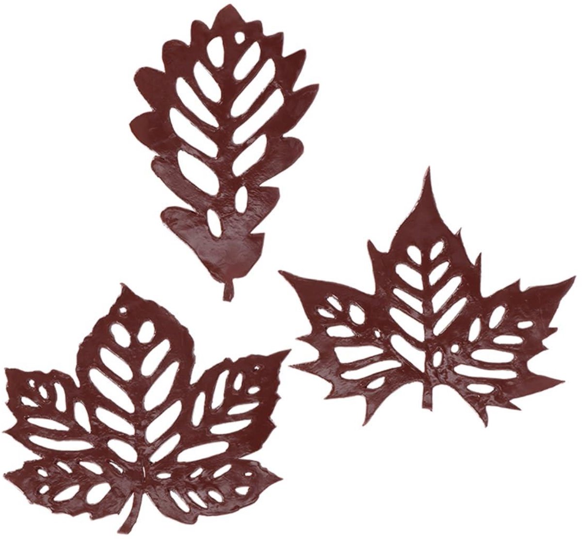 Gietijzeren Trap Trede - Stapsteen Blad - Tuin Decoratie - Roest Look - 3 stuks - RVS-look