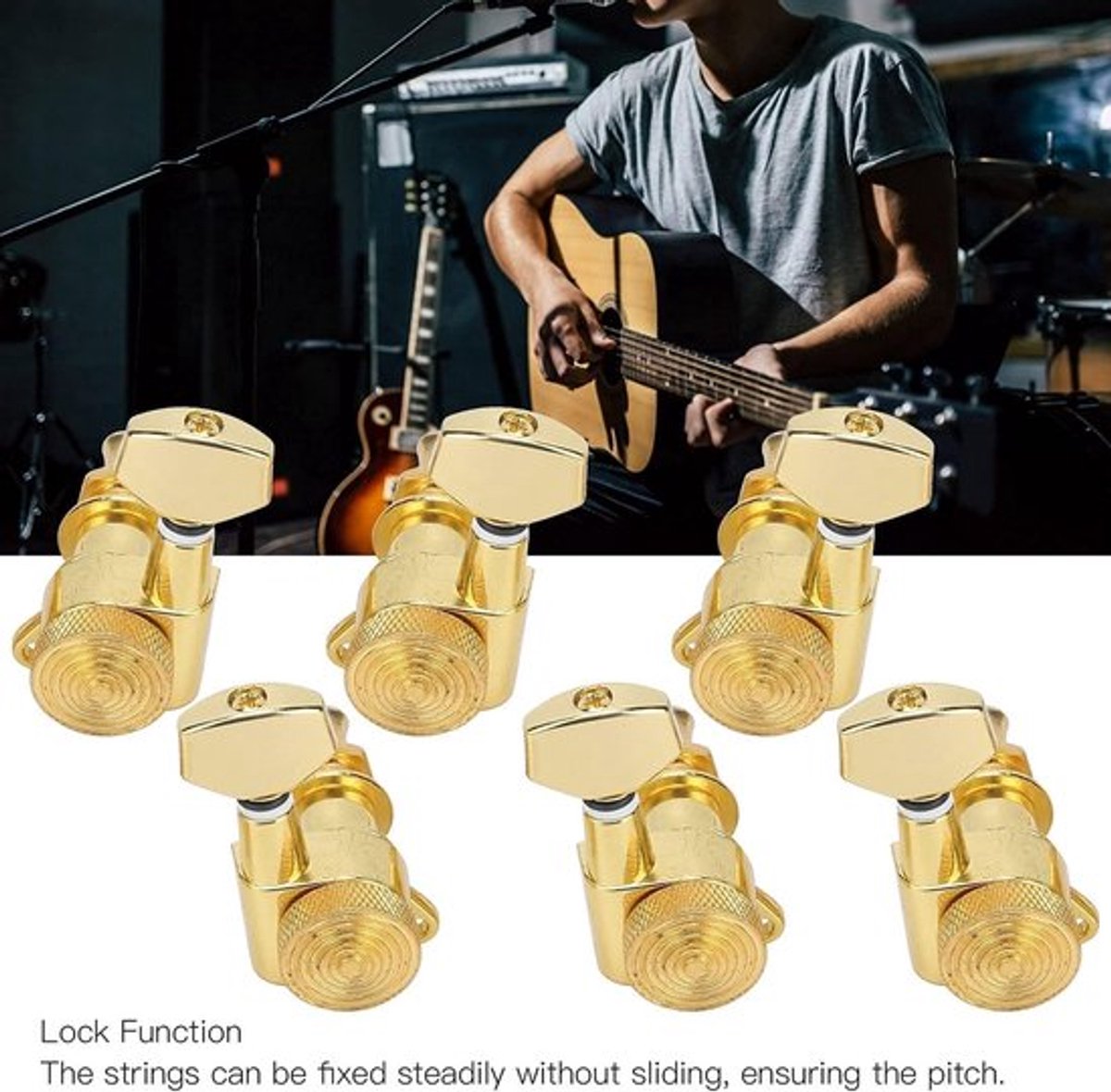 6 Stuks Vergrendelende Gitaar String Stemsleutel