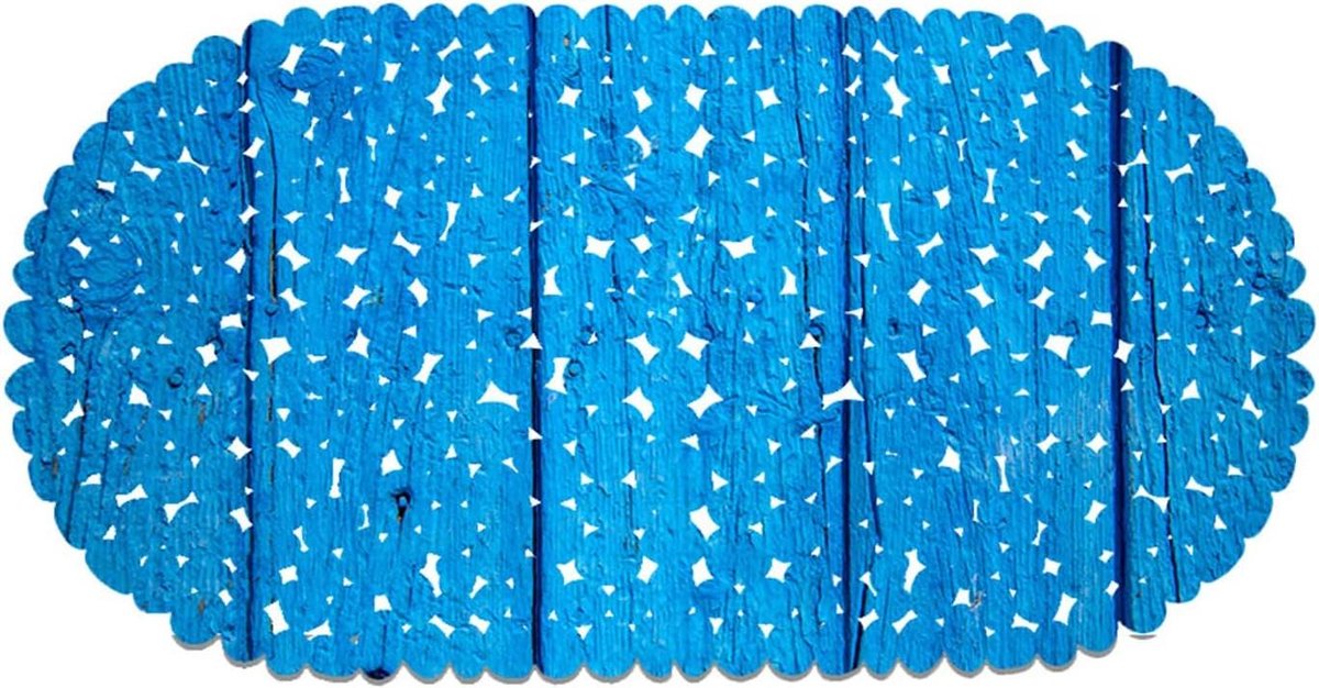 Douchemat met Zuignappen - Antislip Badmat - Veilig Douchen - Houtnerf Print - 35x70 cm - Grijs