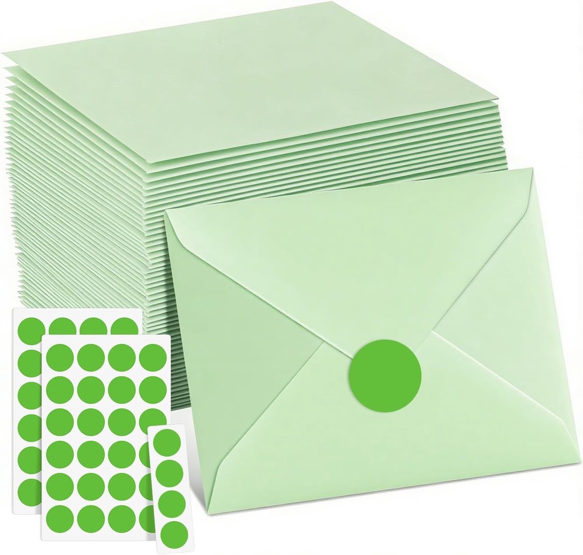 Kleine Enveloppen - Groen - 13,5 x 18,5 cm - 110 g/m² - Voor Wenskaarten en Uitnodigingen