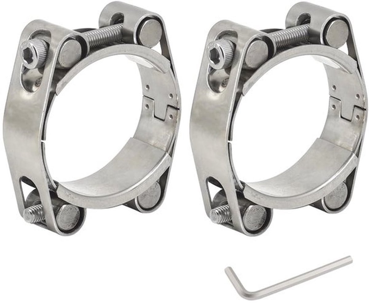 Slangklemmen Heavy Duty - Verstelbare Buisklemmen - Dubbellaagse Pijpclips - 304 Roestvrij Staal - 50-60 mm - Corrosiebestendig - Buisklem