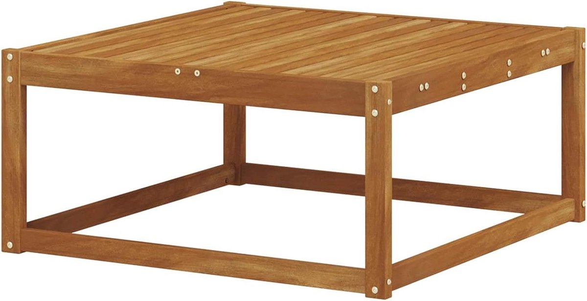 Tuin Tafel - Buitenmeubel Hout - Terras Gebruik - Massief Acacia Hout - 79 x 79 x 37 cm - Naturel