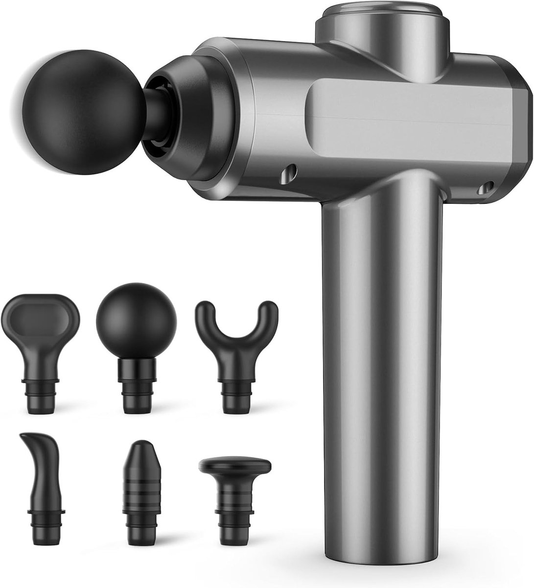 SnelShoppen - Massagepistool Diep Weefsel, Spierpistool met 30 Snelheden, Krachtige Percussiemassager met 6 Koppen, LCD-Touchscreen, Handheld voor Pij