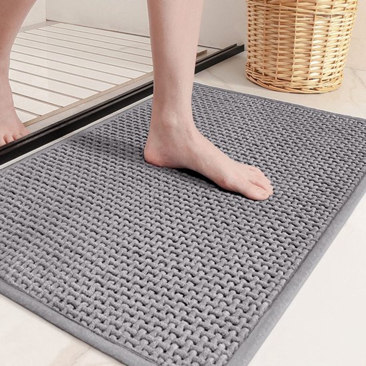 Badmat Antislip 40 x 60 cm - Zacht Chenille - Superabsorberend - Veiligheidsmat - Voor Badkuip - Machinewasbaar - Badkamermat