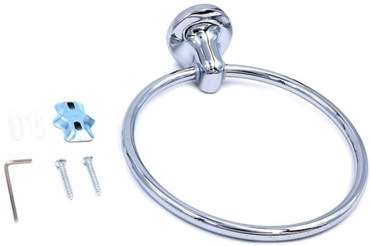 Handdoekhouder zelfklevend - Handdoekring - Roestvrij staal - Geen boren - Badkameraccessoires - Houdt tot 10 kg