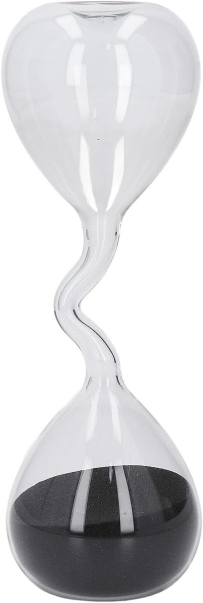 Glazen Zandloper - Tijdklok Decoratie - Stille Productiviteit - Elegant Ontwerp - 20x9x9 cm - Transparant
