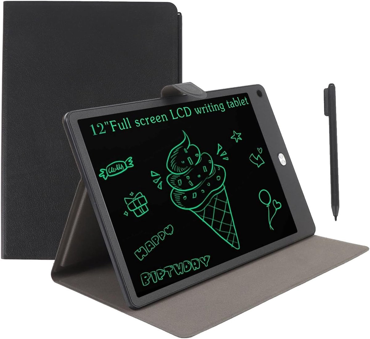 Digitaal notitieblok - Groen - 12 inch - LCD Schrijftablet met PU Bescherming - Voor Volwassenen