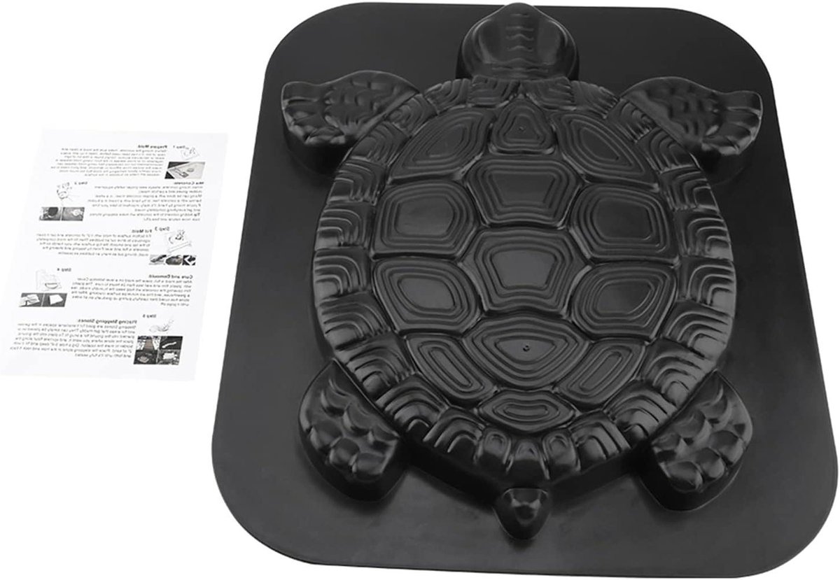 Betonmal Stapsteen - Tuinpad Mal - Tuin Bestraten - Schildpad Ontwerp - 44.5 x 38.5 cm - Zwart