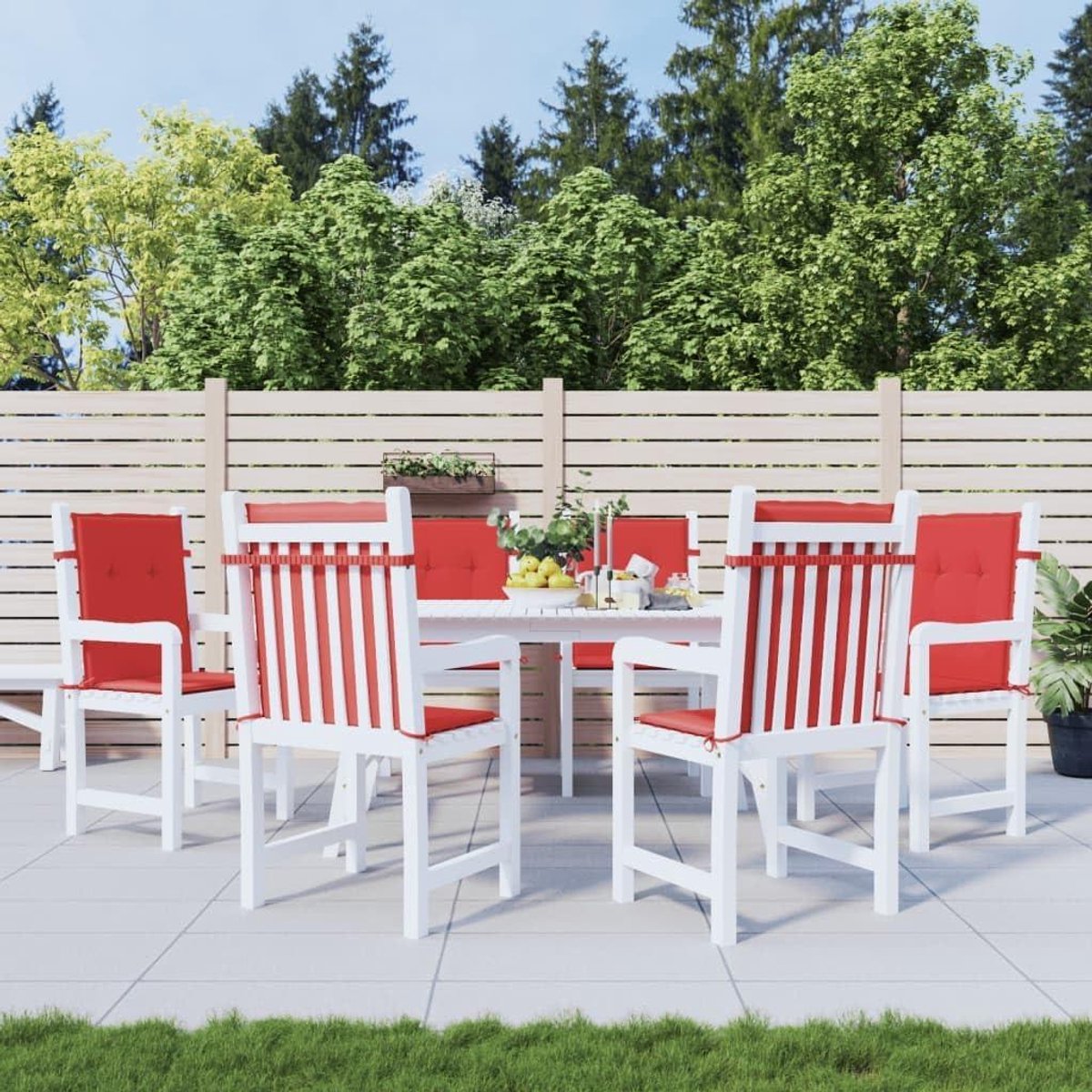 Tuinstoelkussens - Zitkussens Set - Buiten Zitten - Waterdicht Oxford-weefsel - 100 x 50 x 3 cm - Rood