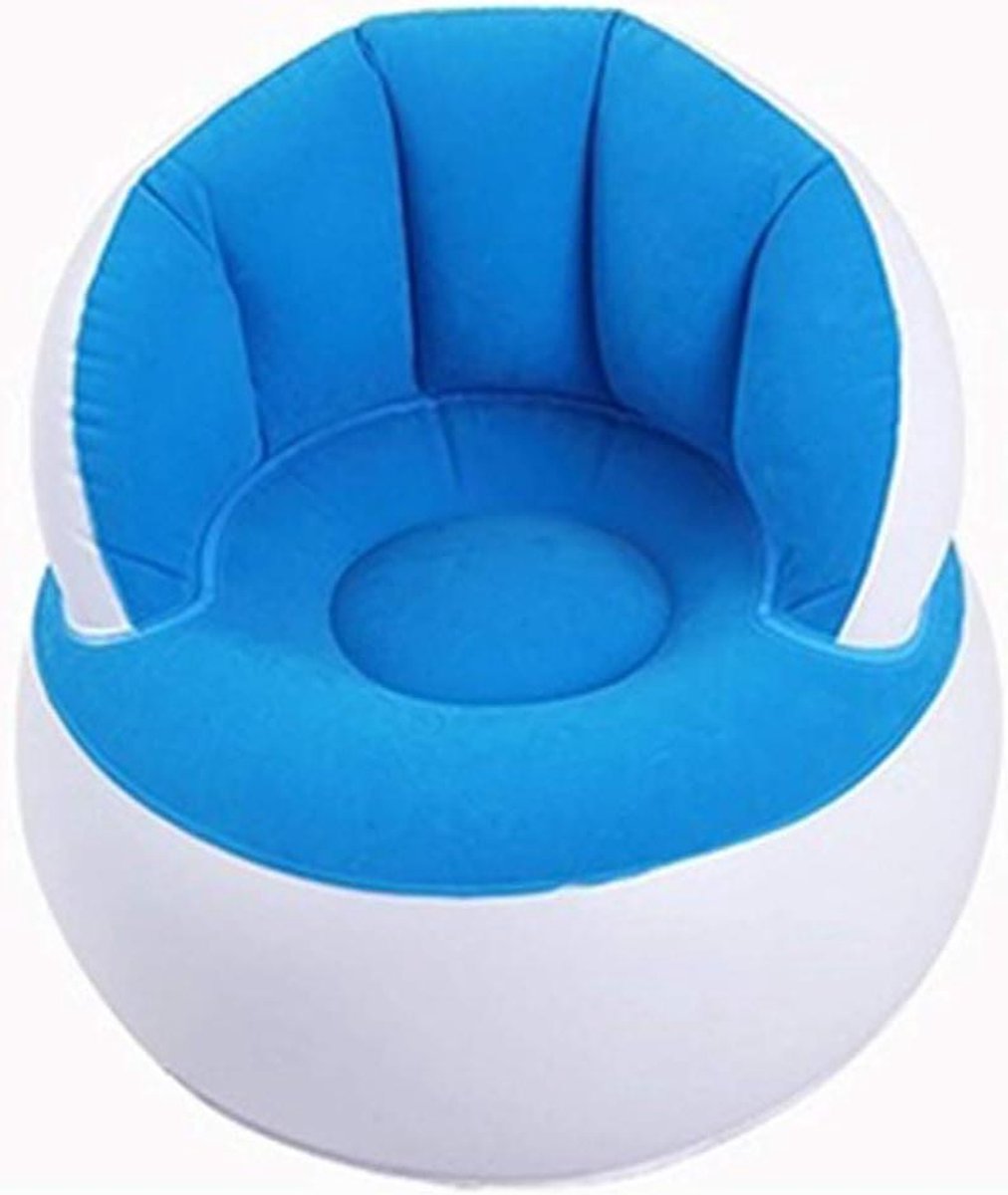 Kinderstoel Poef - Opblaasbare Zetel - Ontspannen Zitten - Vlekbestendige Stof - 58x53cm - Blauw