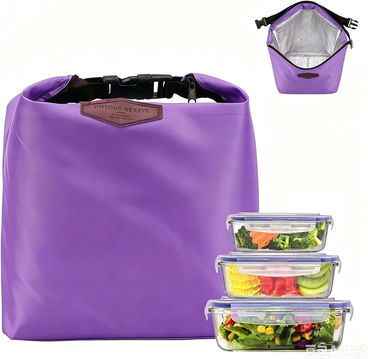 Kleine opvouwbare koeltas, geïsoleerde lunchtas met ritssluiting voor werk, school en picknick, waterdichte thermotas, draagbare koelbox voor rugzak en reizen
