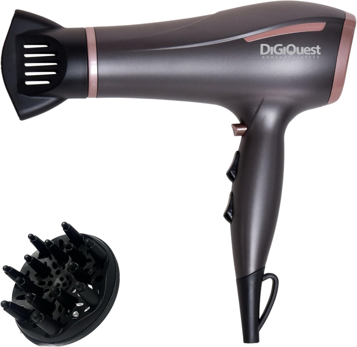 Haardroger - Zwart - 1800-2200 W - Licht en Krachtig - Voor Dagelijks Gebruik