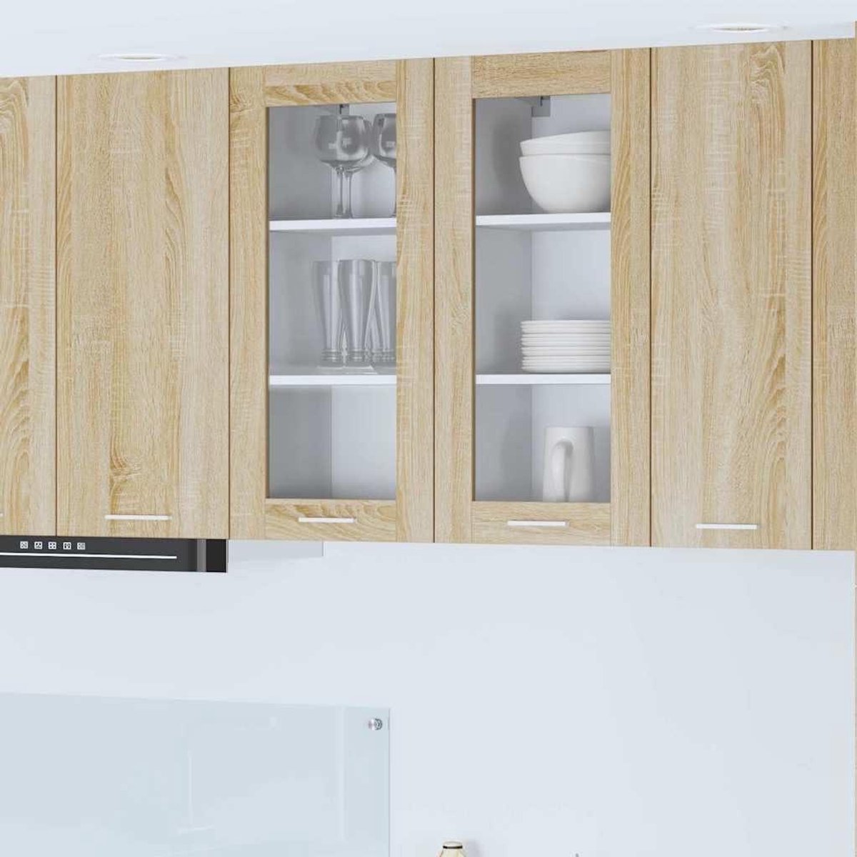 Hangkast Keuken - Wandkast Keukenkast - Keuken Organiseren - Met Deur - 40 x 31 x 80 cm - Sonoma Eiken