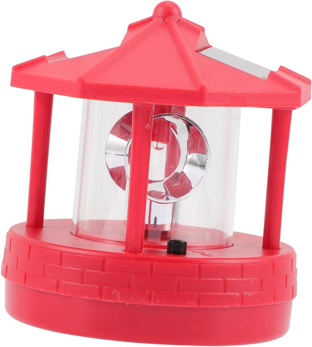 Zonne Vuurtoren - Tuinlamp Lantaarn - Buiten Decoratie - Roterend Lichteffect - 11.5 cm Hoog - Rood