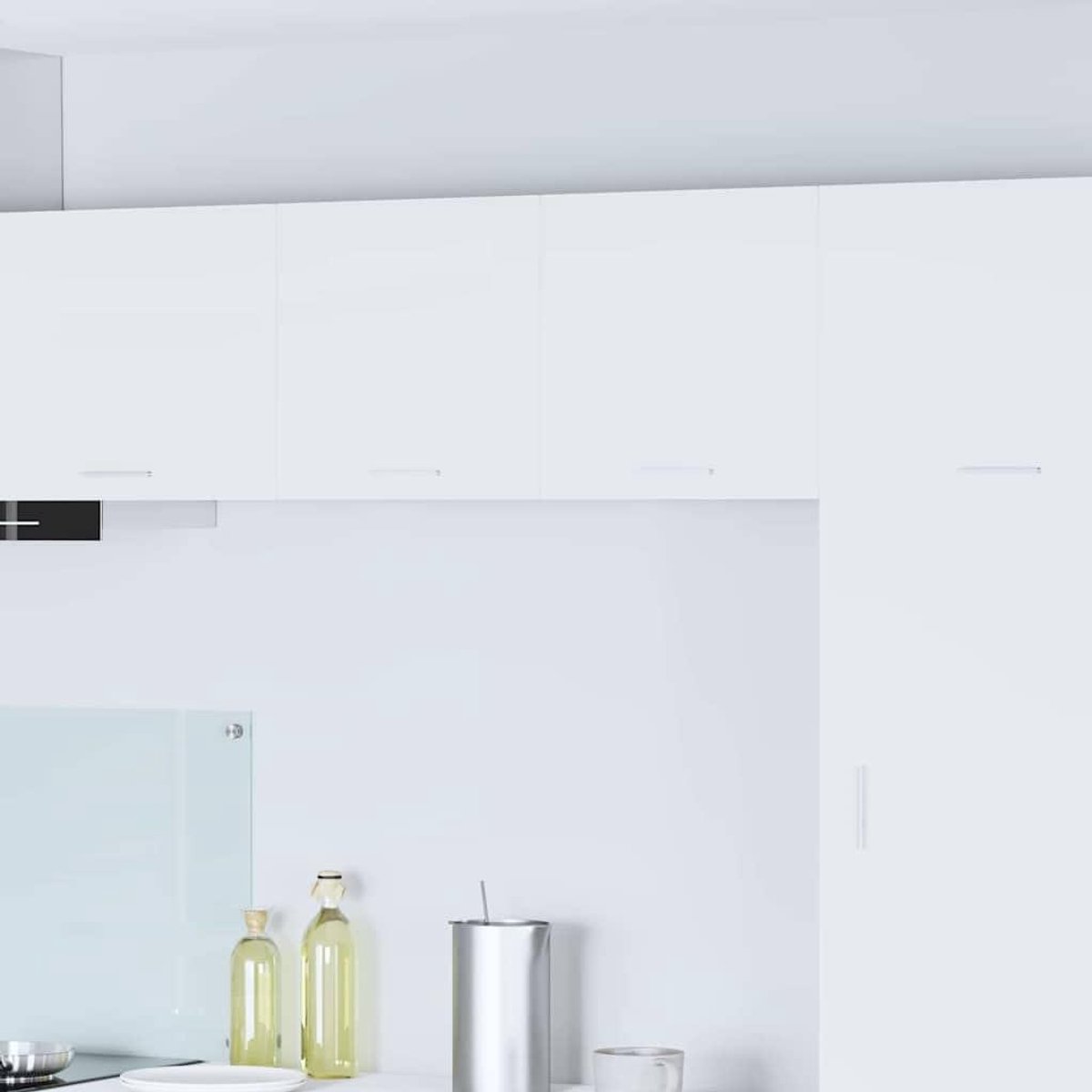 Hangkast Keuken - Wandkast Keukengerei - Keuken Organiseren - Met Deur - 40 x 31 x 40 cm - Wit