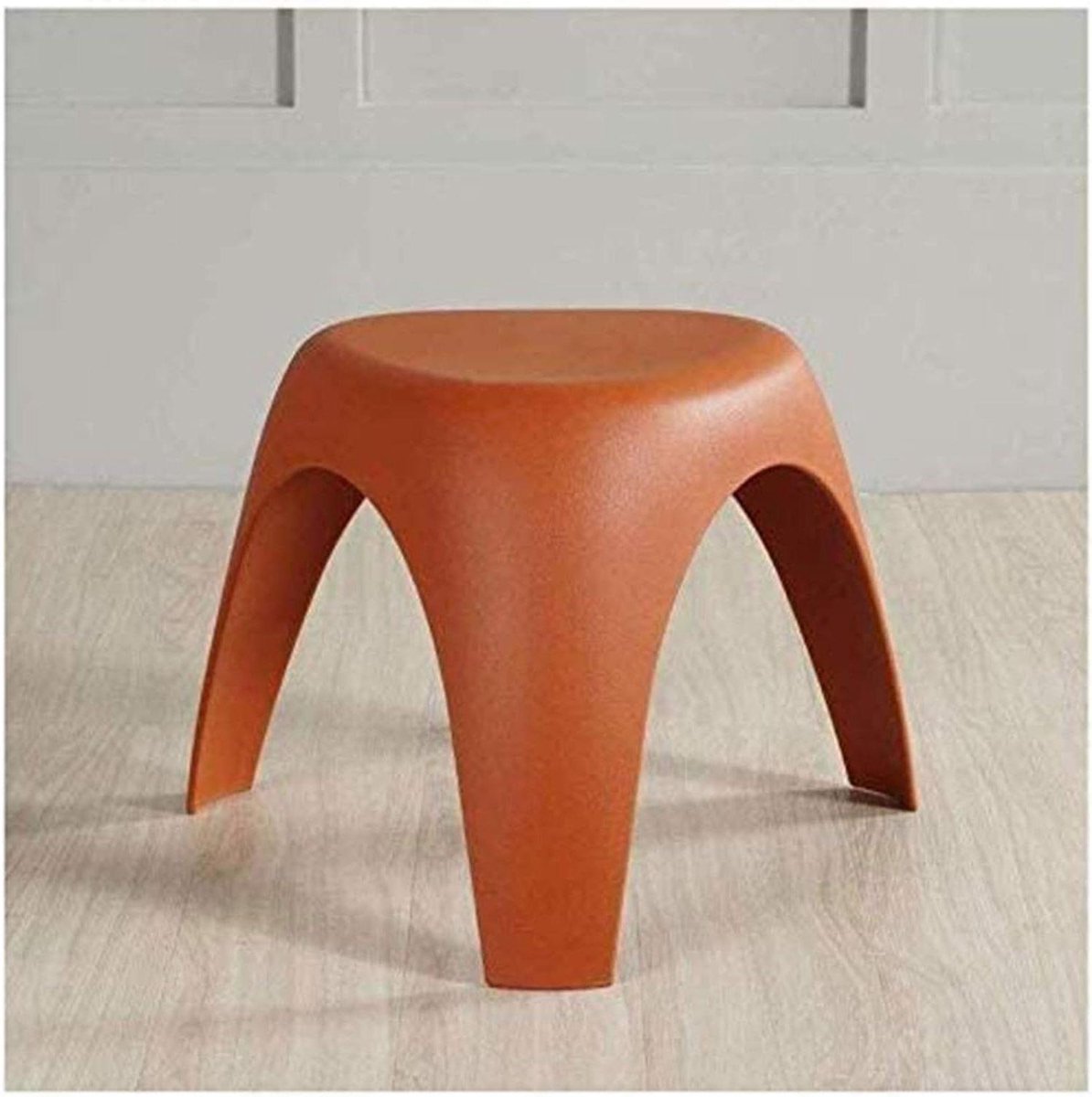Gestoffeerde voetenbank - Poef Krukje - Zitcomfort Creëren - Antislip Onderkant - 50 x 37 cm - Oranje