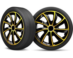 Wielkappen Set - Velgen Covers - Auto Verfraaien - Universeel Pasvorm - 13 Inch - Goud-Zwart