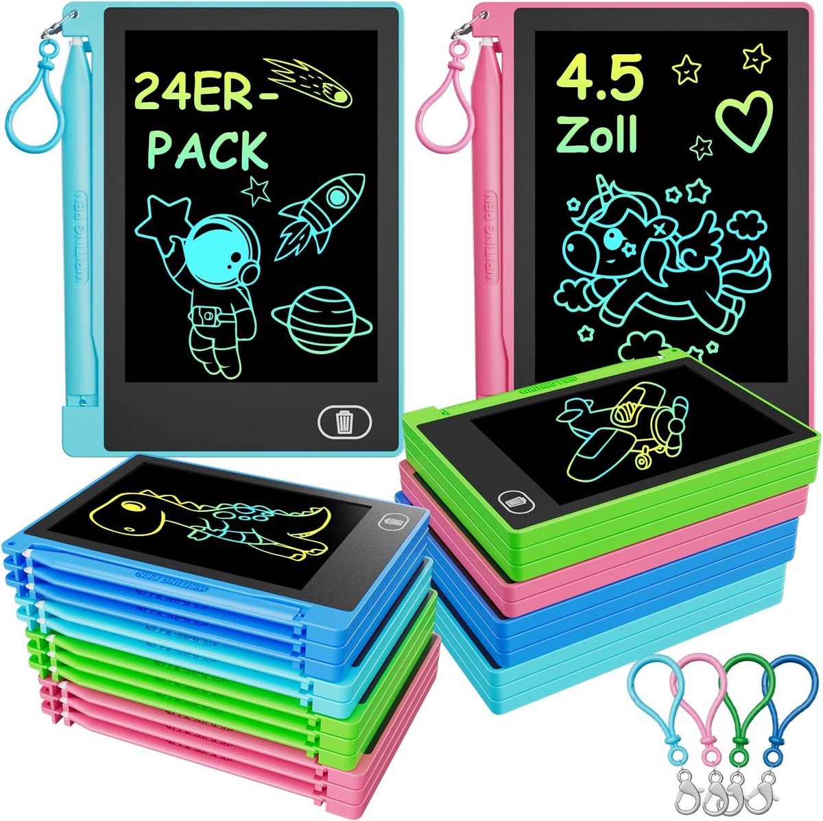 Digitaal notitieblok - Multikleur - 4,5 inch - Flexibel LCD-scherm - Uitwisbaar tekenbord voor kinderen