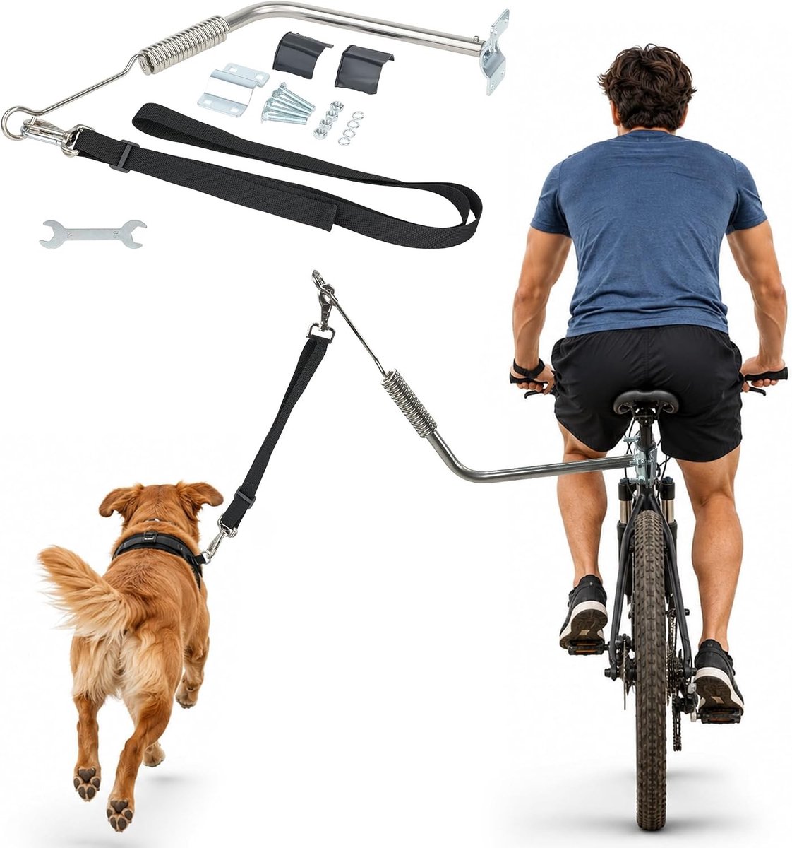 Hondenbikerset met Fietslijn en Verstelbare Riem voor Training en Outdoor Activiteiten