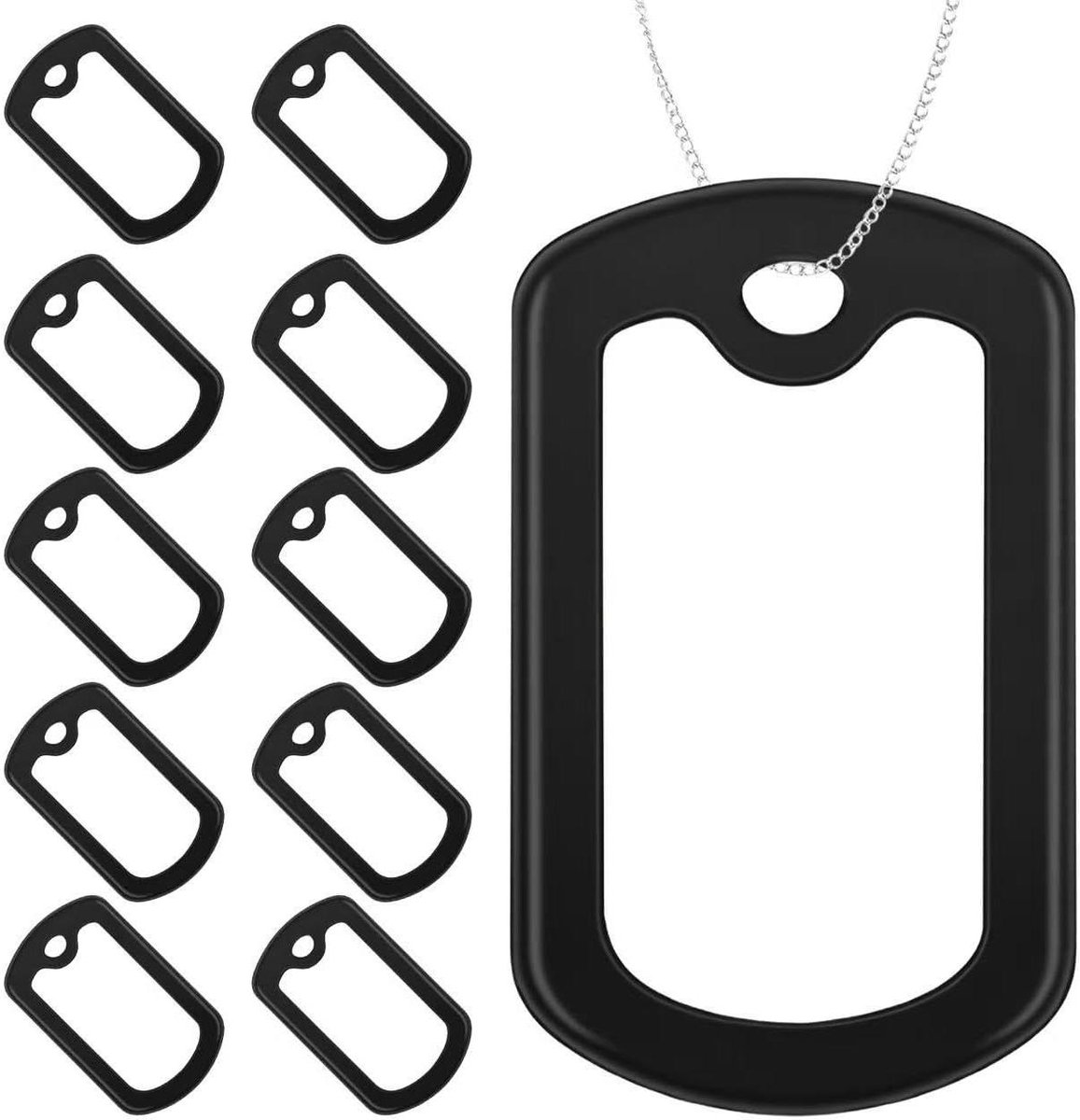 Hondenpenningen Dempers - Hondenlabels Geluiddempers - Huisdier Identificatie - Militaire Kwaliteit Siliconen - 10 stuks - Zwart